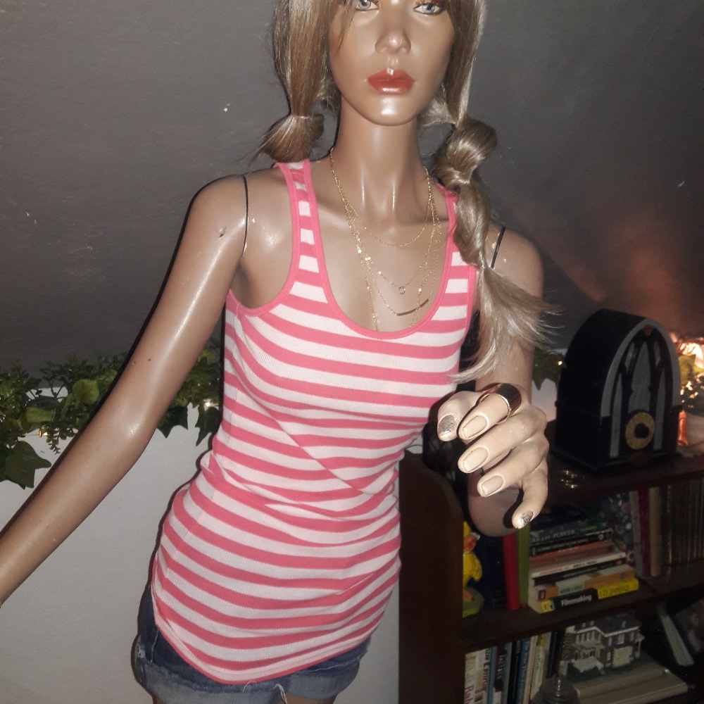 Aeropostale Orange Striped Tank